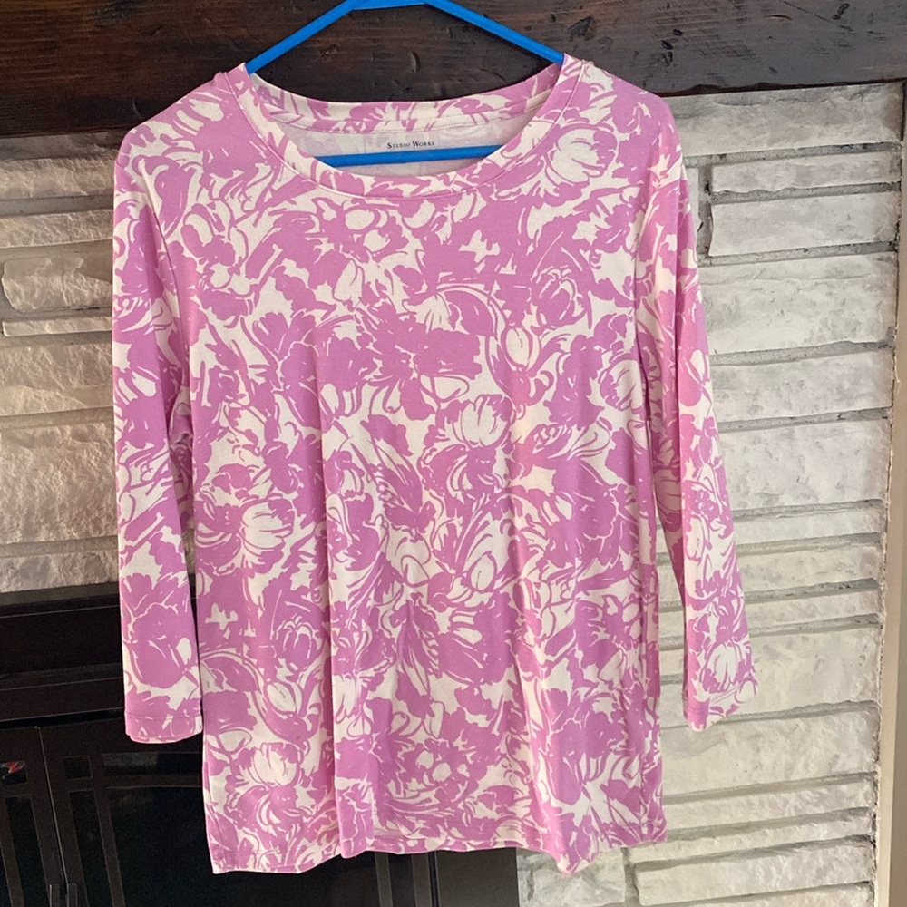 Studio Works Floral Cotton Tee